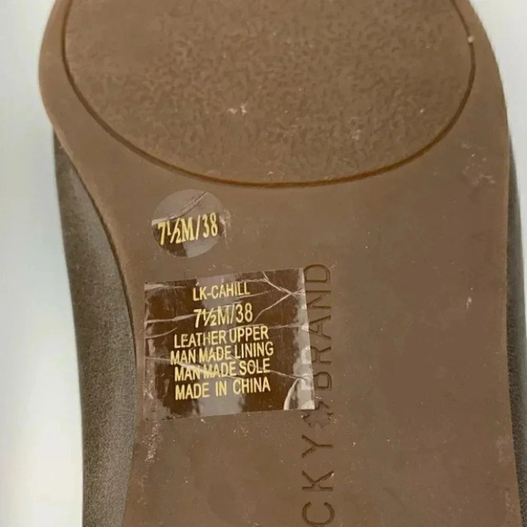 Lucky Brand Flats 7.5 38 Cahill open gray Leather - Picture 8 of 13